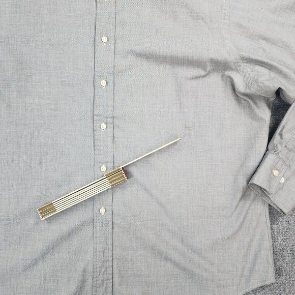 Polo Ralph Lauren Shirt Mens 18 XXL Gray Regent Classic Fit Casual Button Up VTG - Picture 9 of 16